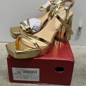JOY IN LOVE Platform Heels for Women 3.5 Inch Chunky Block Heel